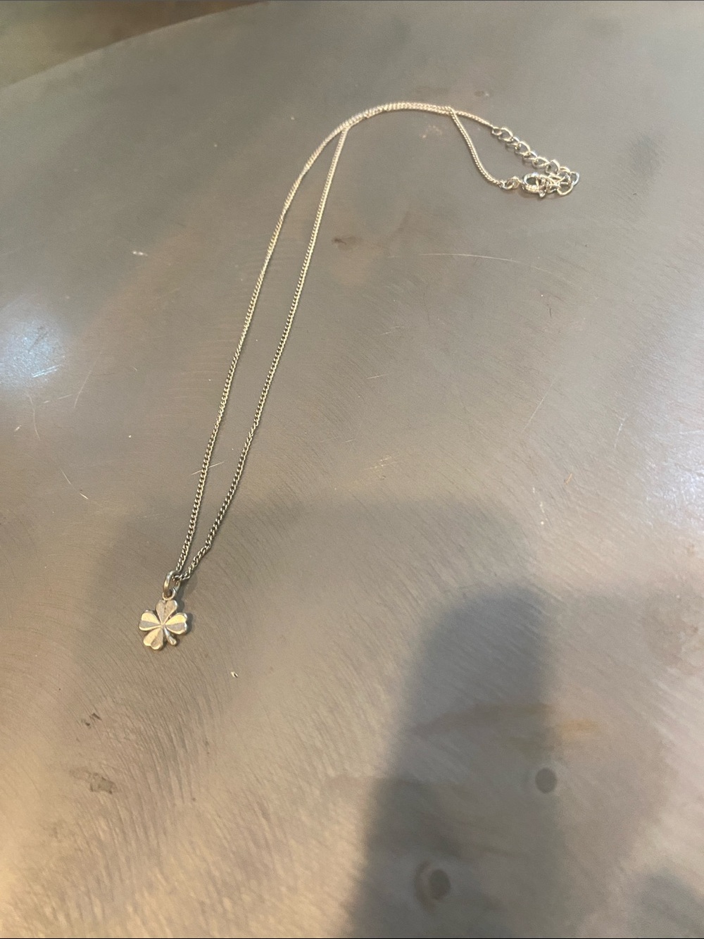 Necklace on silver chain and a clover 🍀